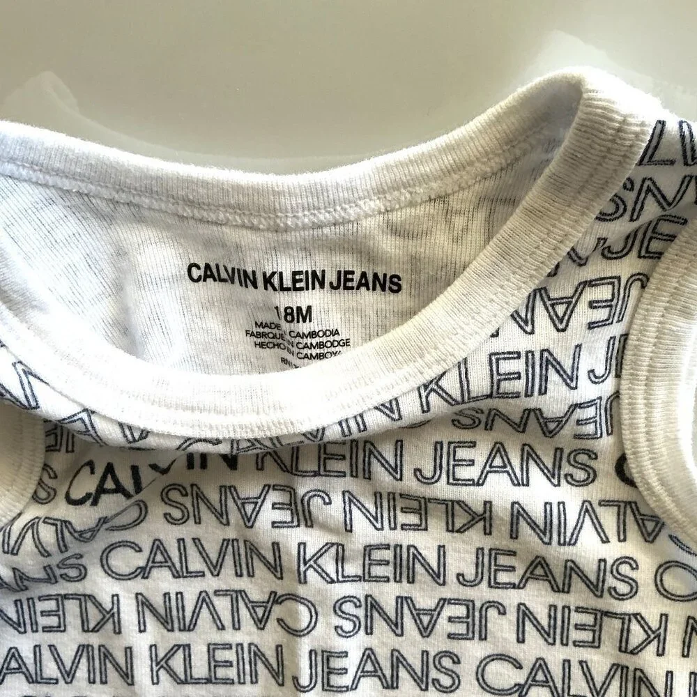 Calvin Klein Jeans Baby Boys Sleeveless Bodysuit Bundle 18M